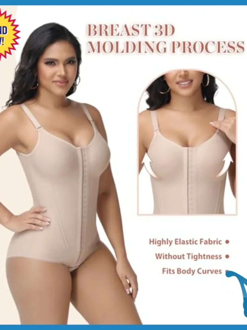 High Compression Shapewear Bodysuit with Steel Bones Tummy Control